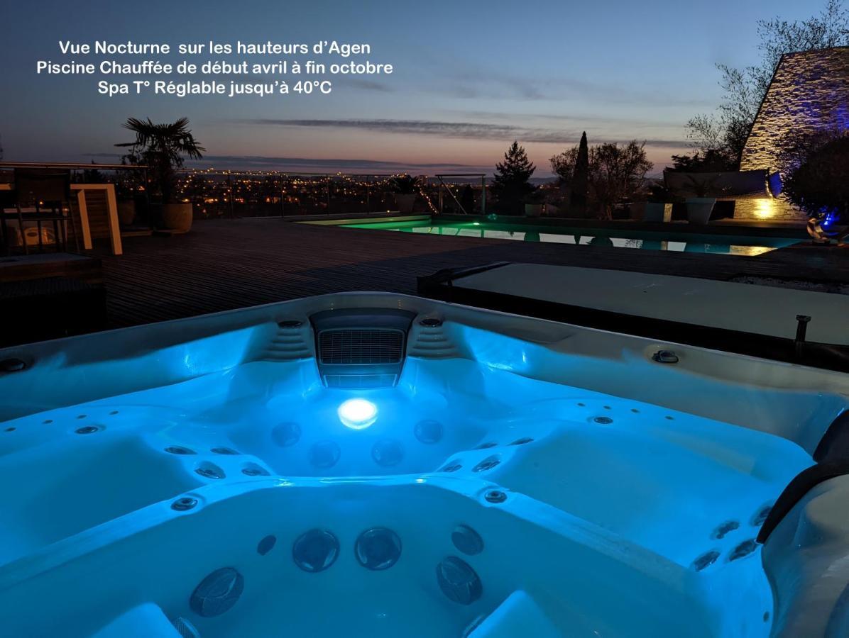 Piscine Chauffee Et Spa Jacuzzi Privatif Terrasse Sans Vis A Vis ,,,Sky House Agen,,, Екстериор снимка